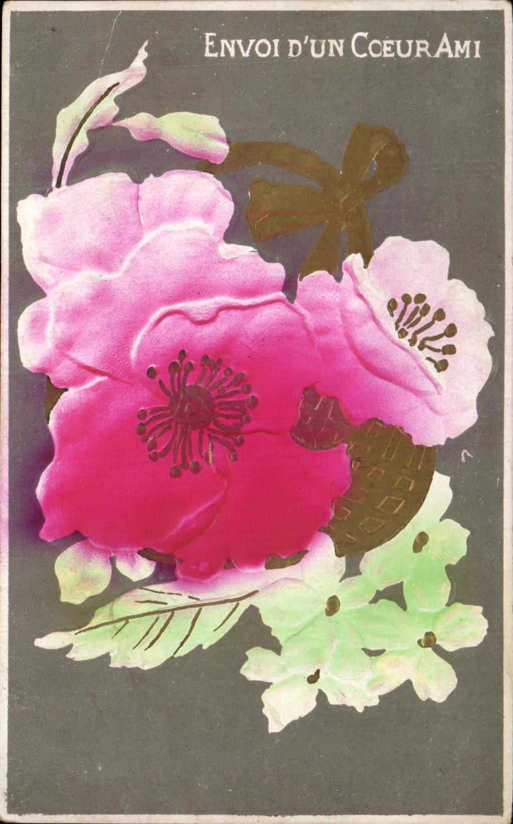 CPA Envon Of flores amistosas de un corazon