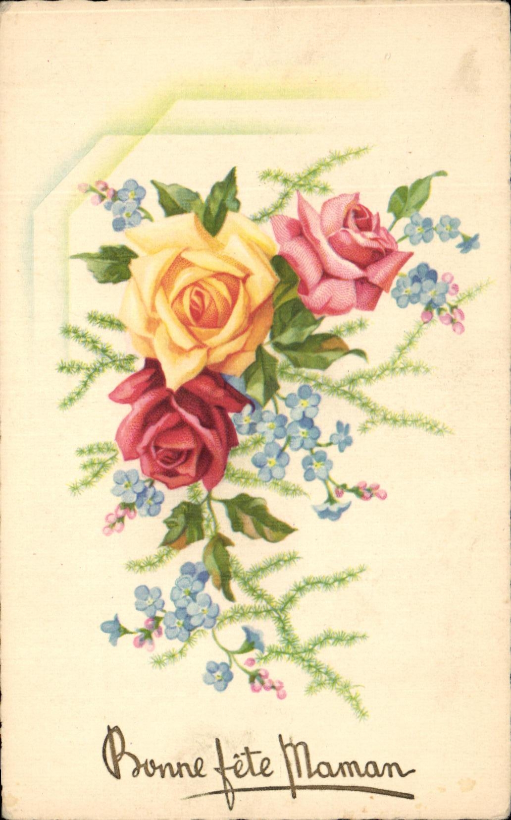 CPA Bonne celebra las flores de la mama