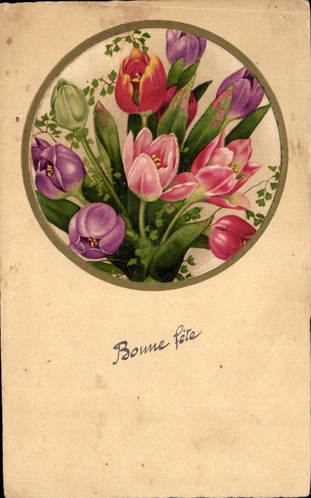 CPA Bonne celebra las flores