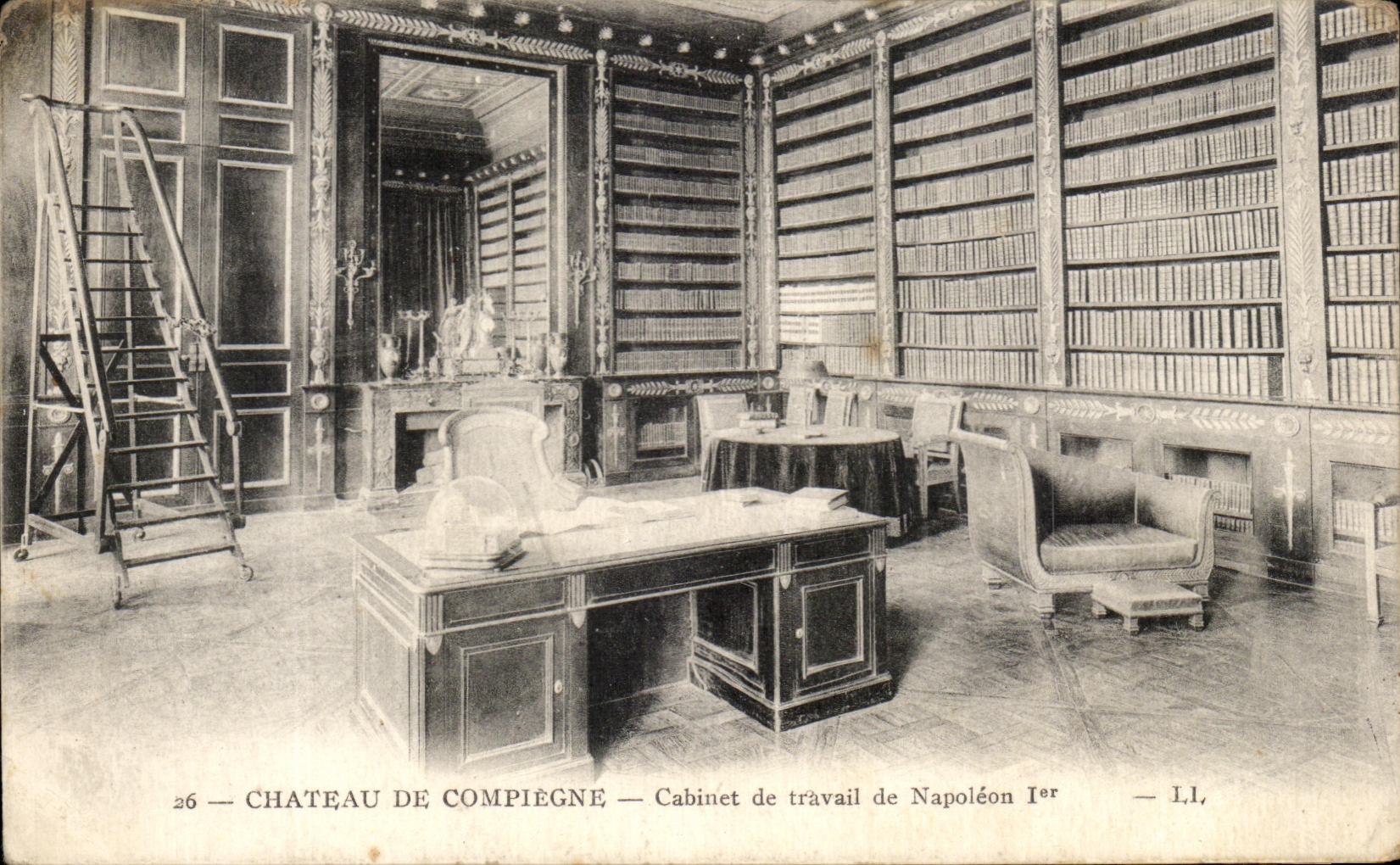 Biblioteca de Of Napoleon del estudio de CPA Castle Of Compiegne 1ra