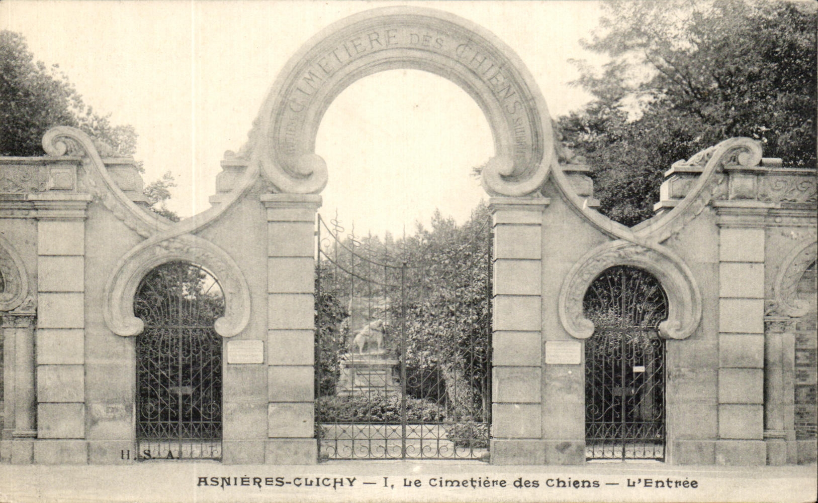 CPA Asnieres Clichy the Cemetery of the Dogs Entrance