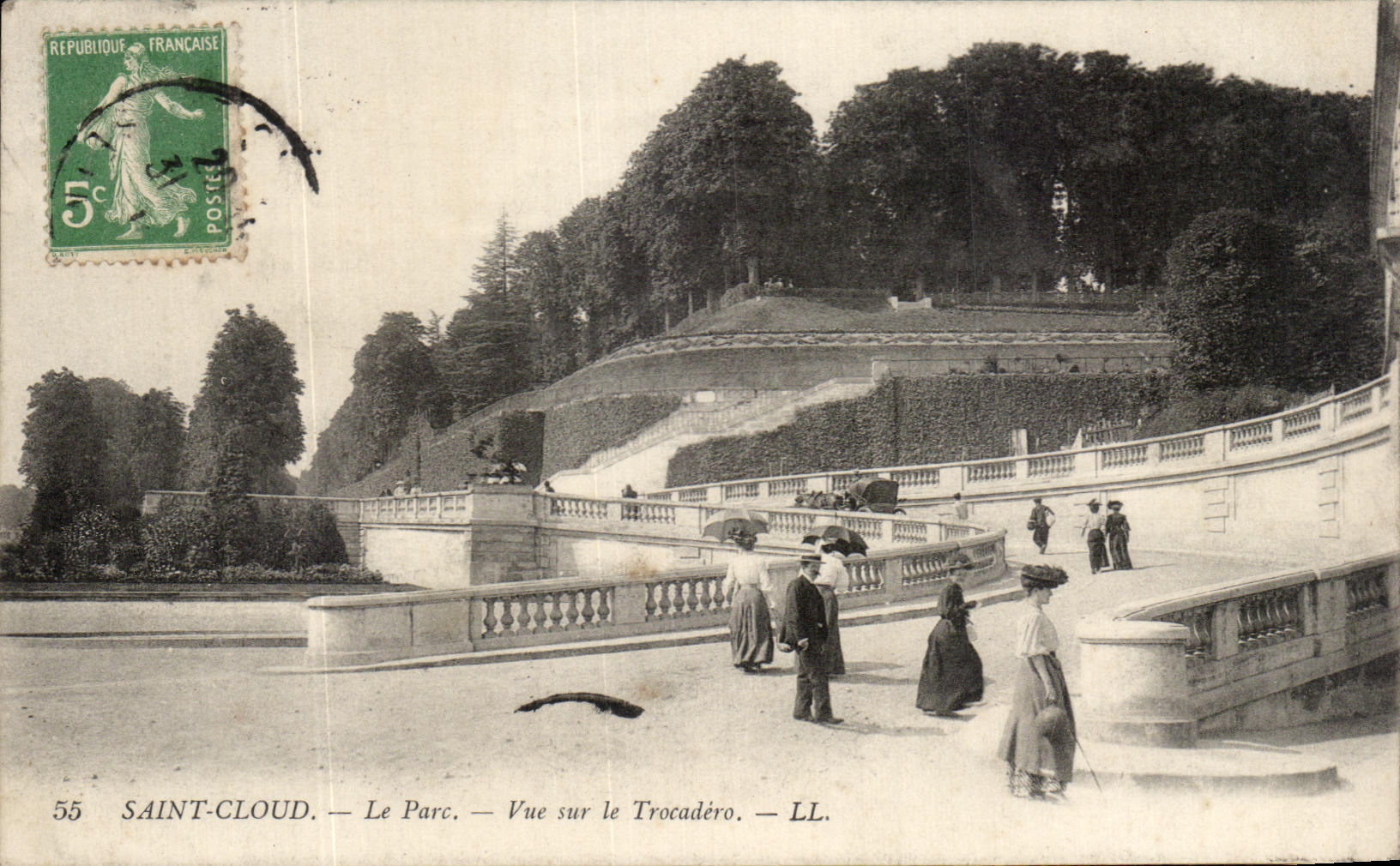 CPA Saint Cloud the Park Seen On Trocadero