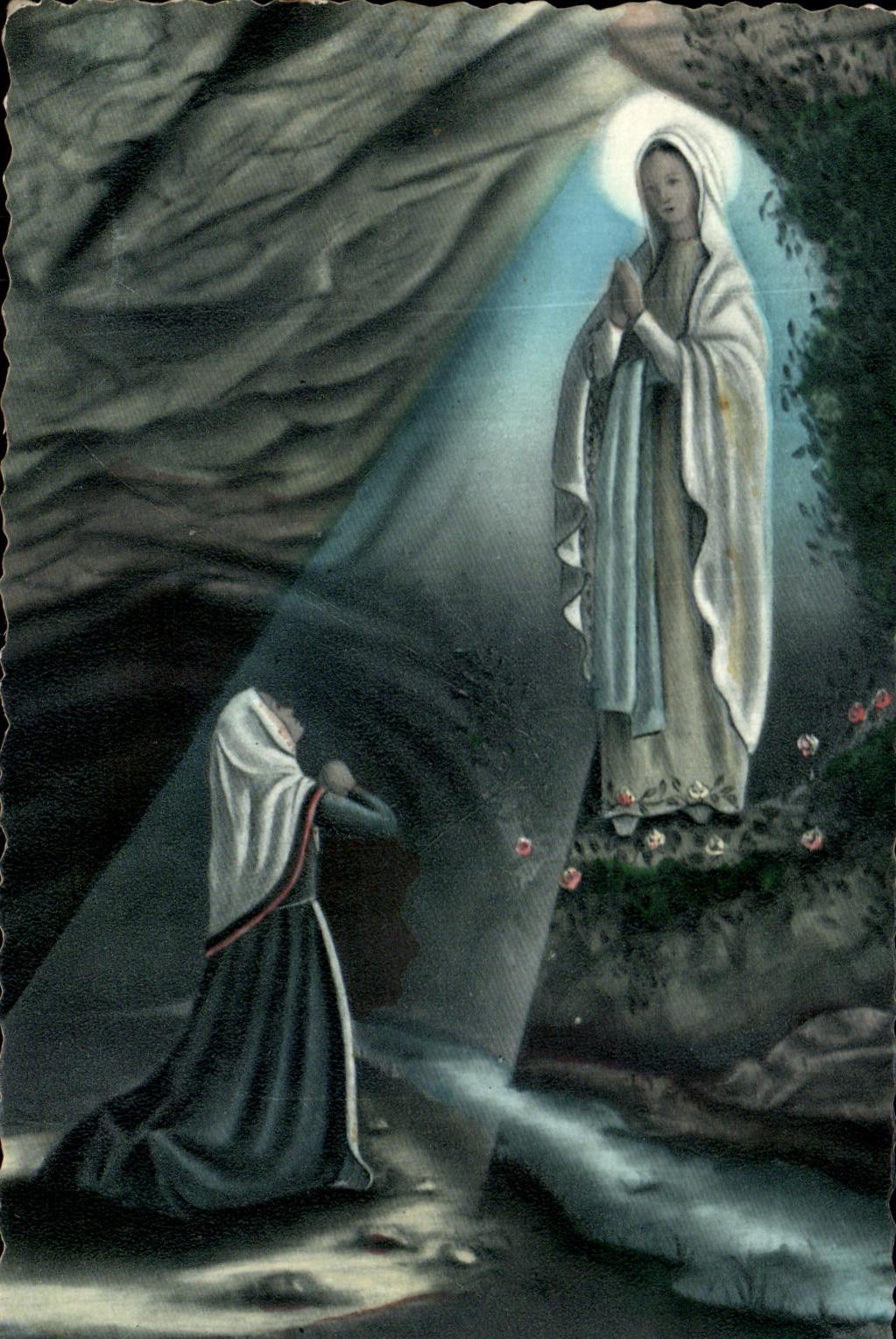 CPA Lourdes the Appearance Of Our Lady Of Lourdes has Sainte Bornadette The Holy Apparition
