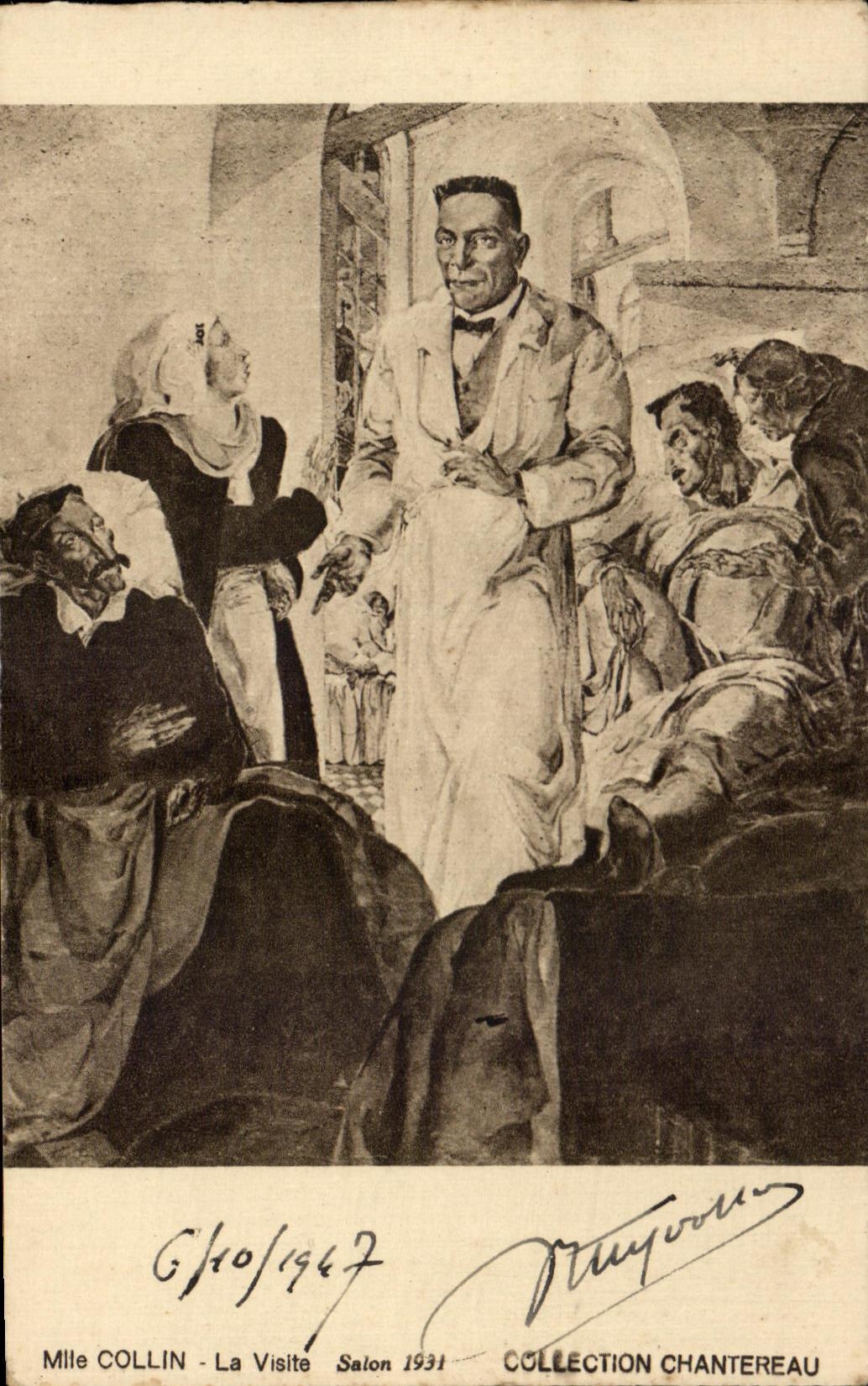 CPA Mile Collin La Visite Salon 1931 Collection Chantereau