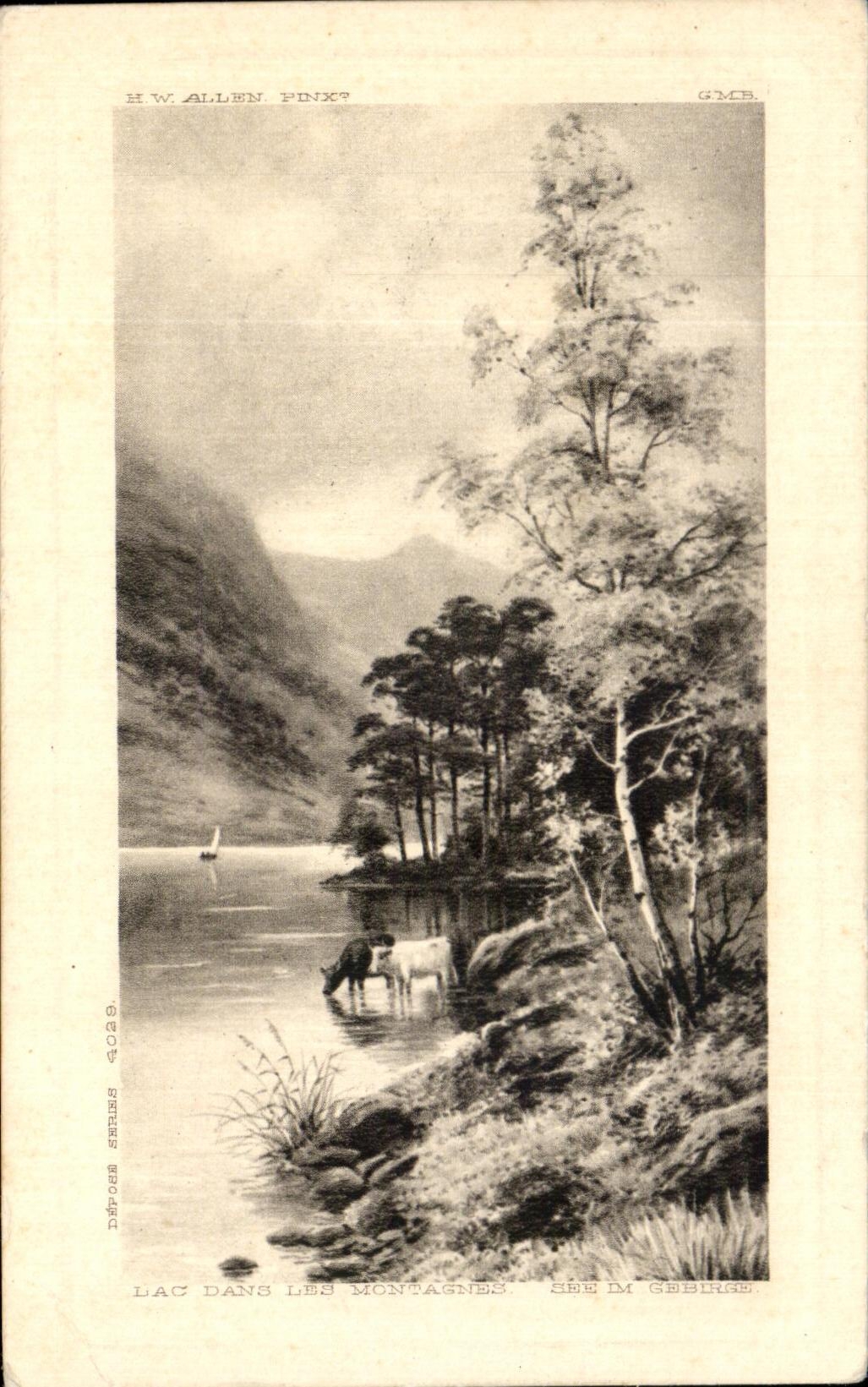 CPA Lac dans les montagnes Allen Vaches