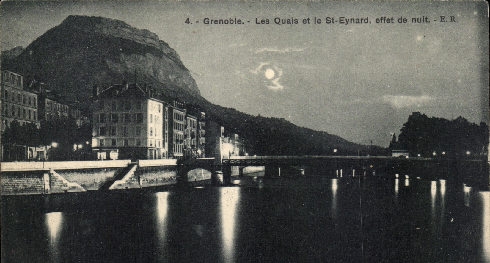 CPA Grenoble Quays And St Eynard Night effect