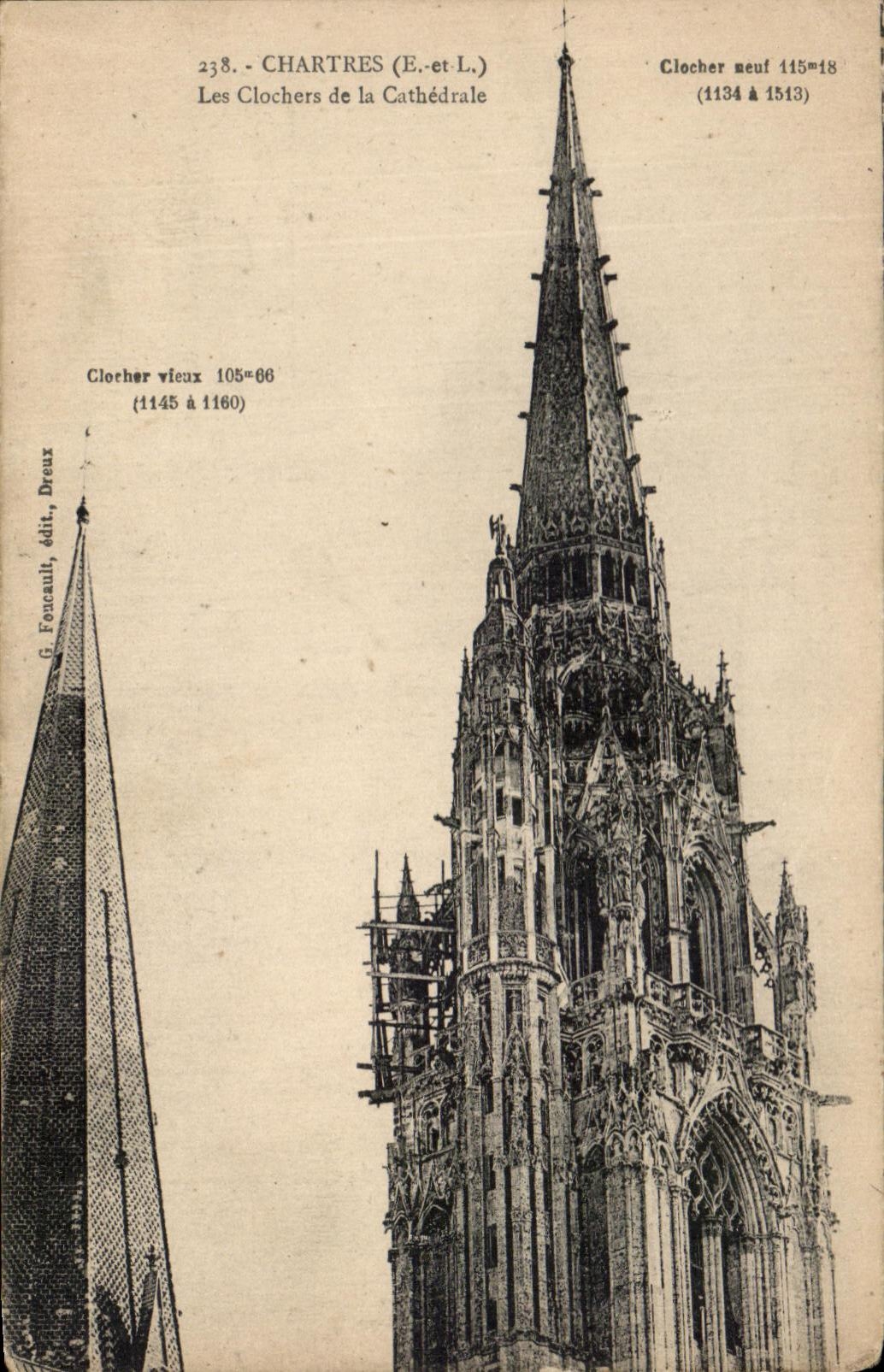 CPA Chartres Bell-towers Of the Cathedral Bell-tower