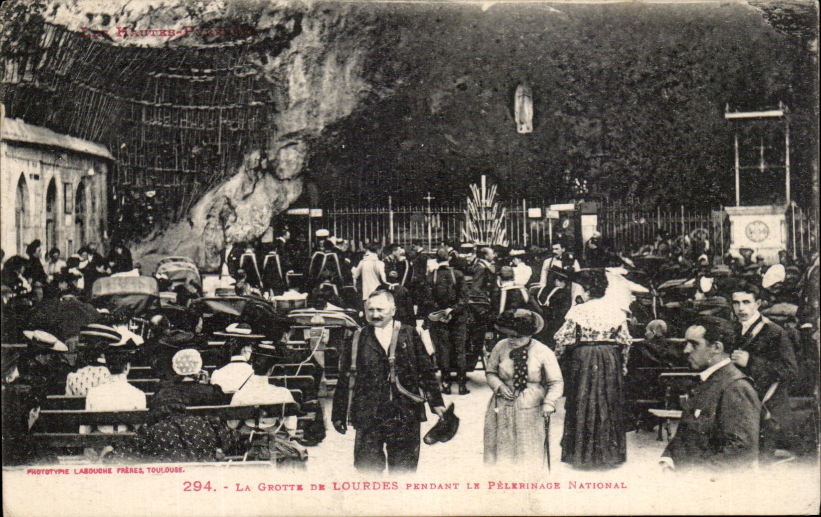 CPA the Cave Of Lourdes During the National Pilgrimage