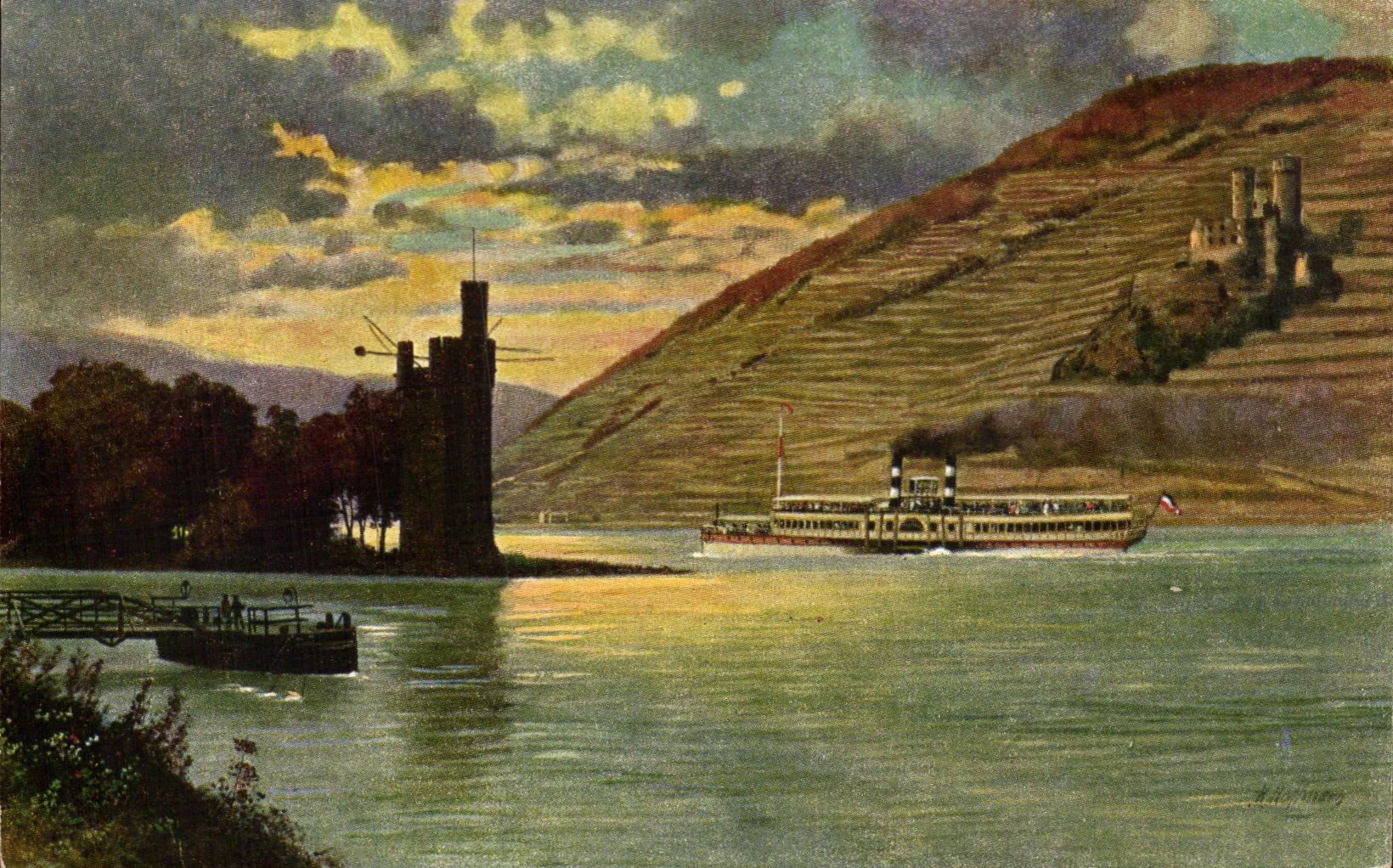 CPA Der Maufeturm und Ehrenfels Ruin