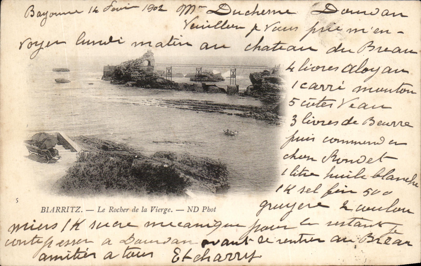 CPA Biarritz Le Rocher de la Vierge