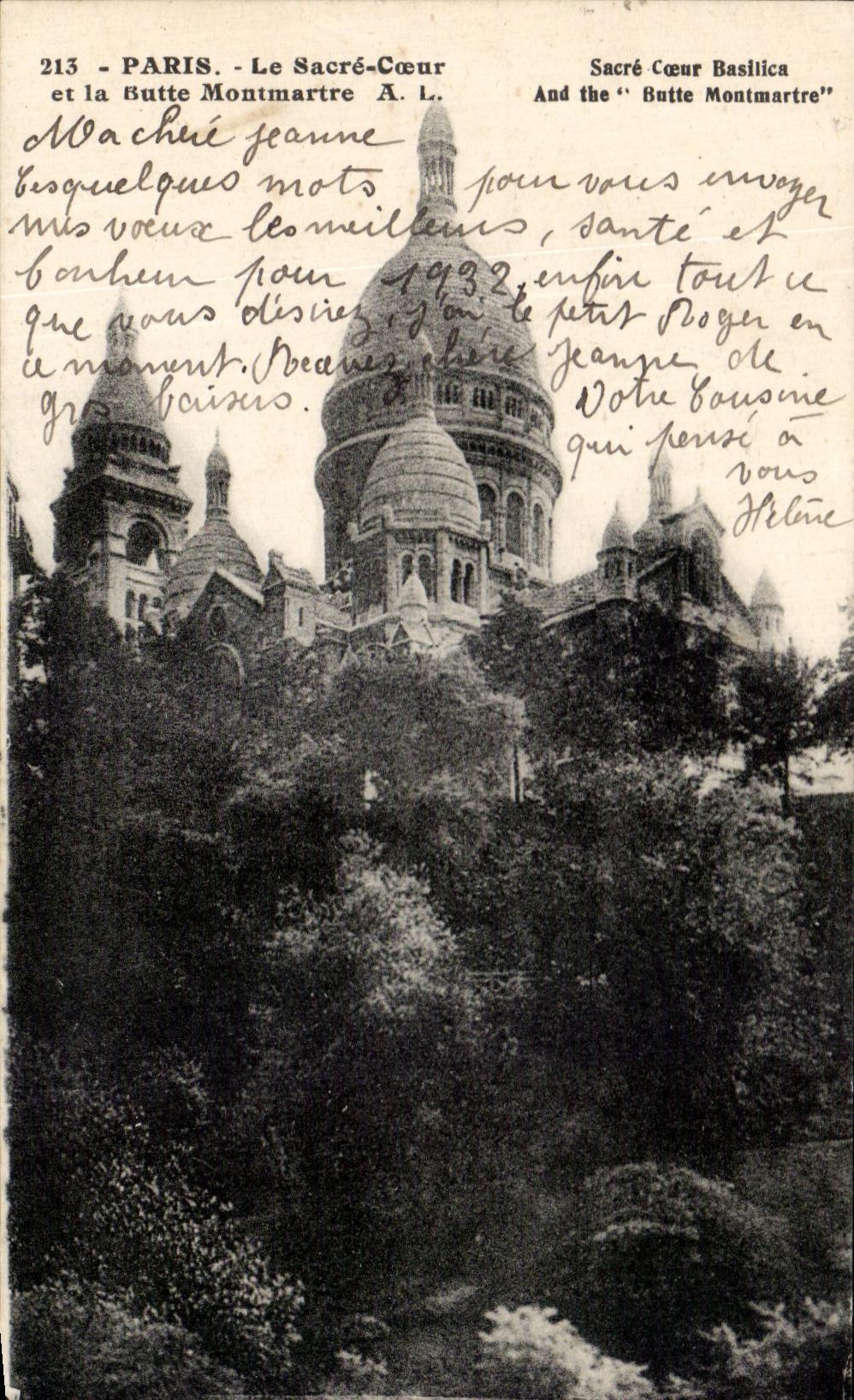 CPA Paris the Sacring Heart and the Montmartre Hillock