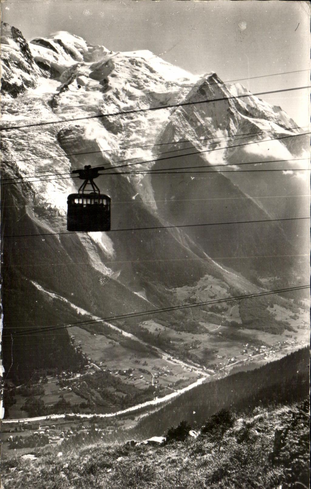 CPA Chamonix Mont Blanc Telepherique du Brevent et le Mont Blanc