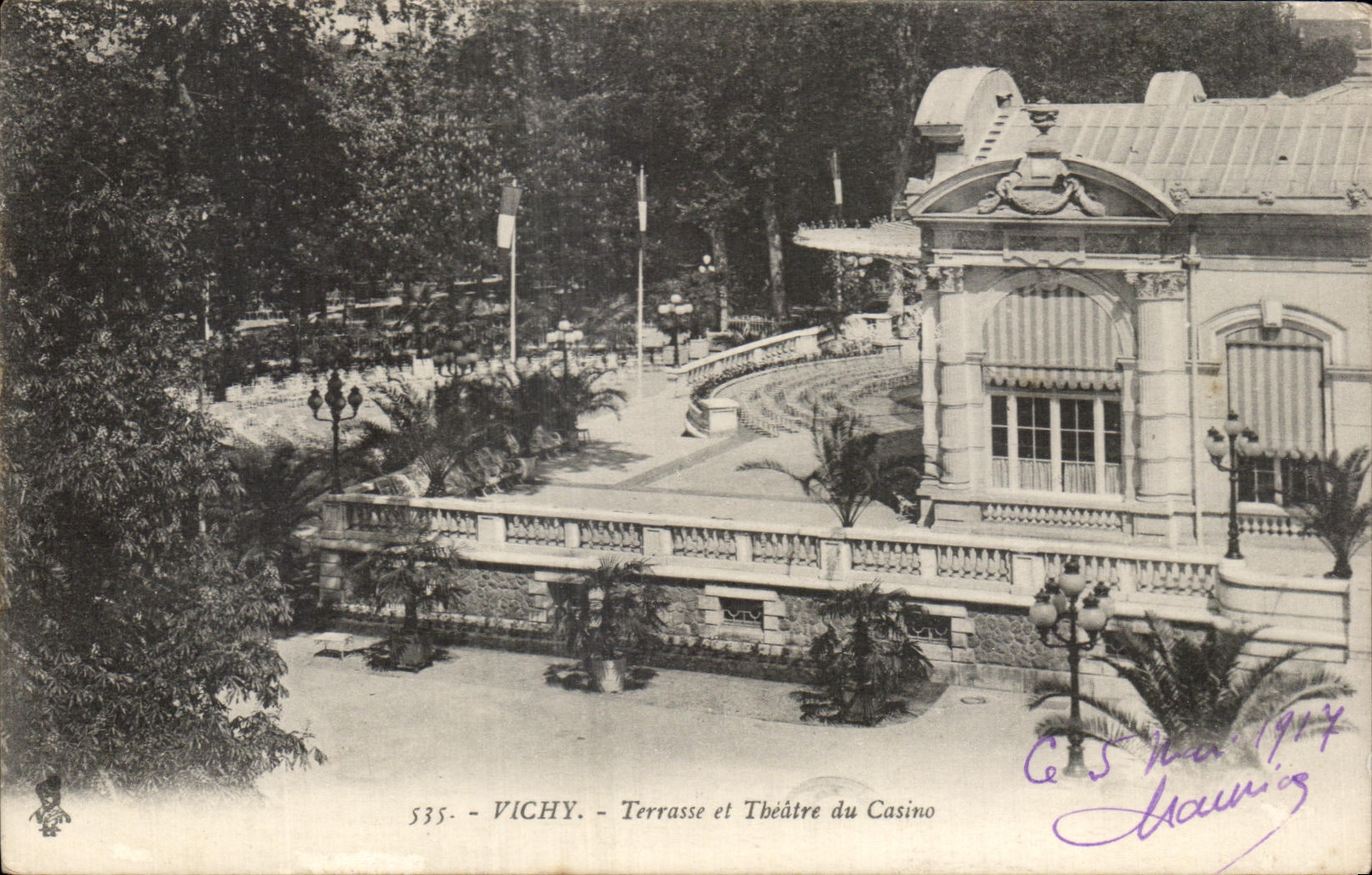 CPA Vichy Terrasse Et Theatre Du Casino