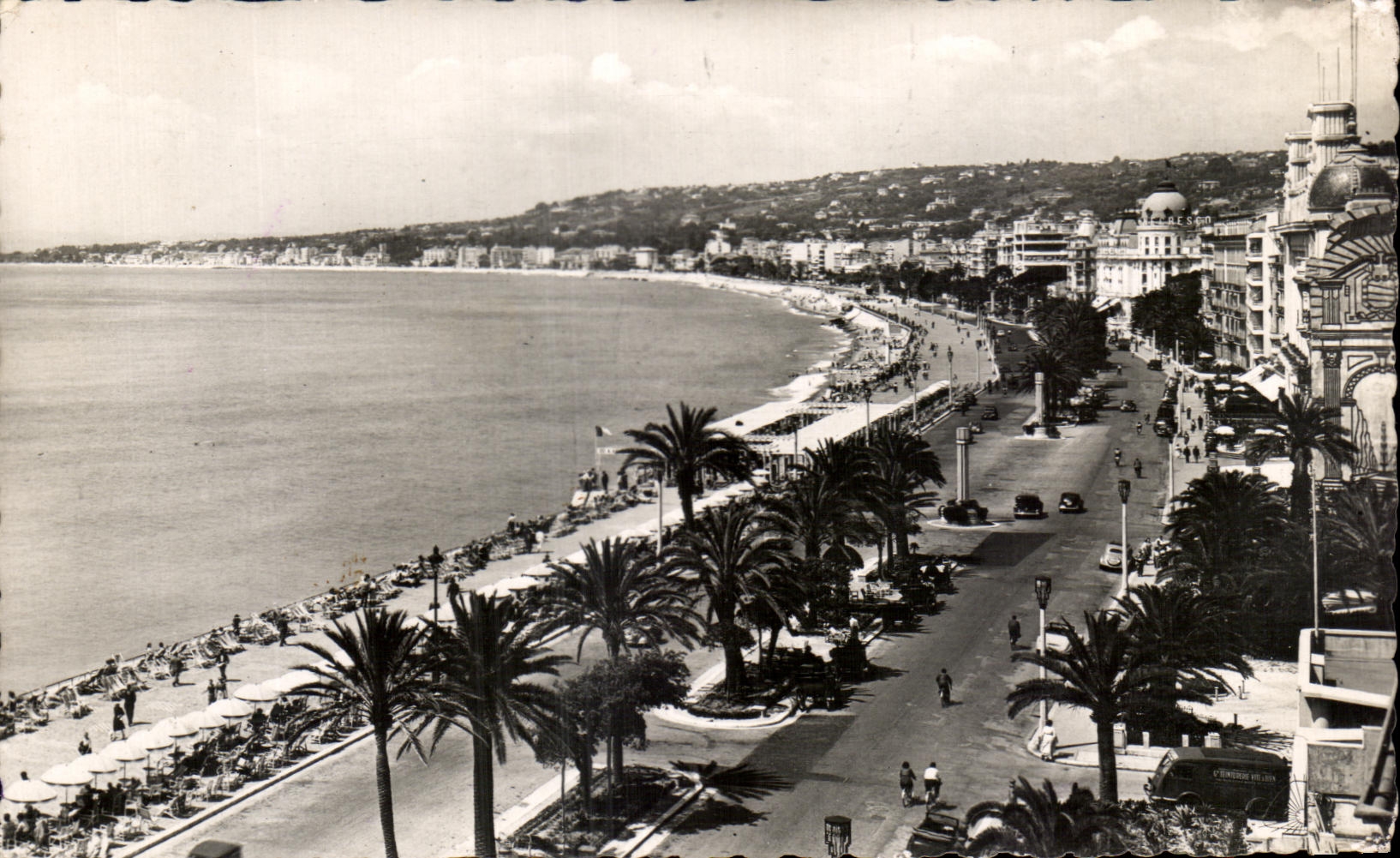 CPA Niza la caminata de la calle inglesa tomada del hotel de Ruhl