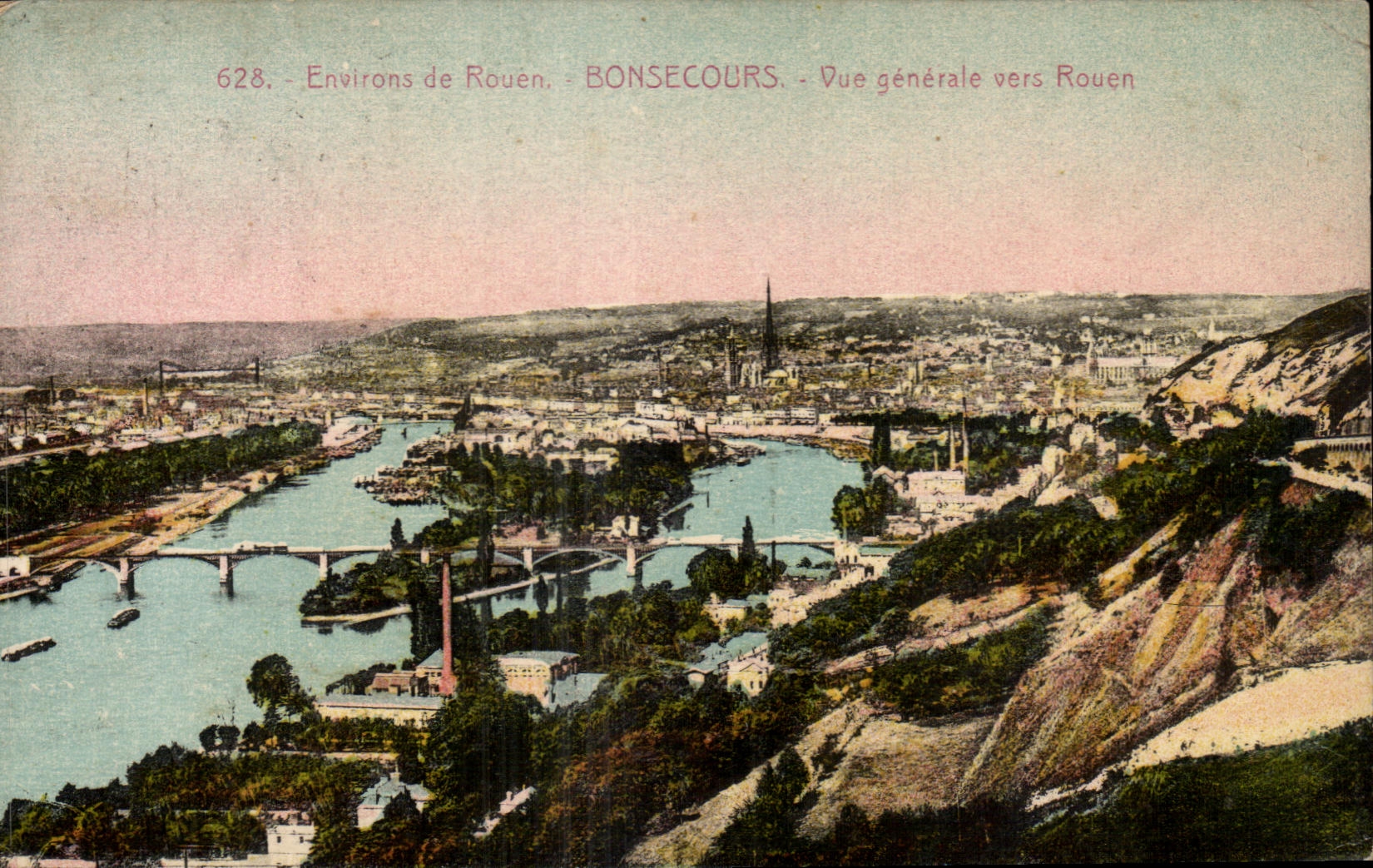 CPA Surroundings Of Rouen Bonsecours View Towards Rouen