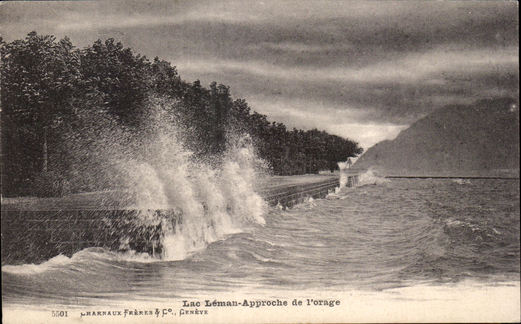 CPA Lac Leman Approche De L'orage