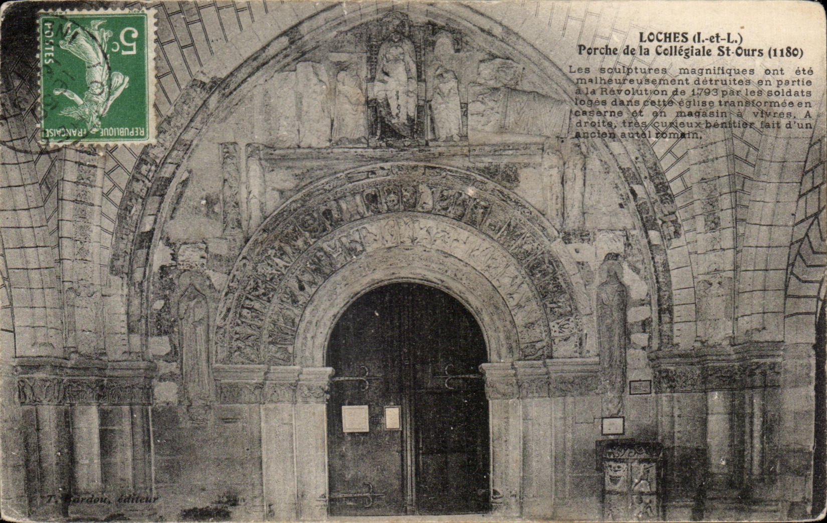 CPA Loches Porche De La Collegiale St Ours