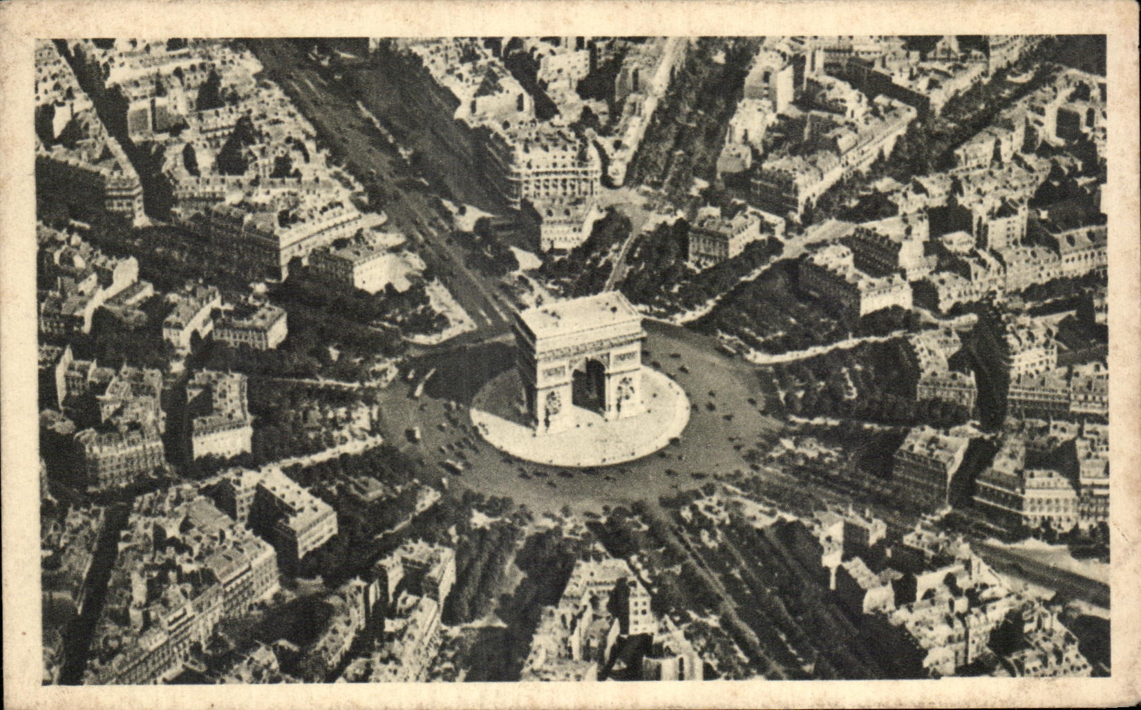 CPA Paris Arc De Triomphe del aire visto Etoile