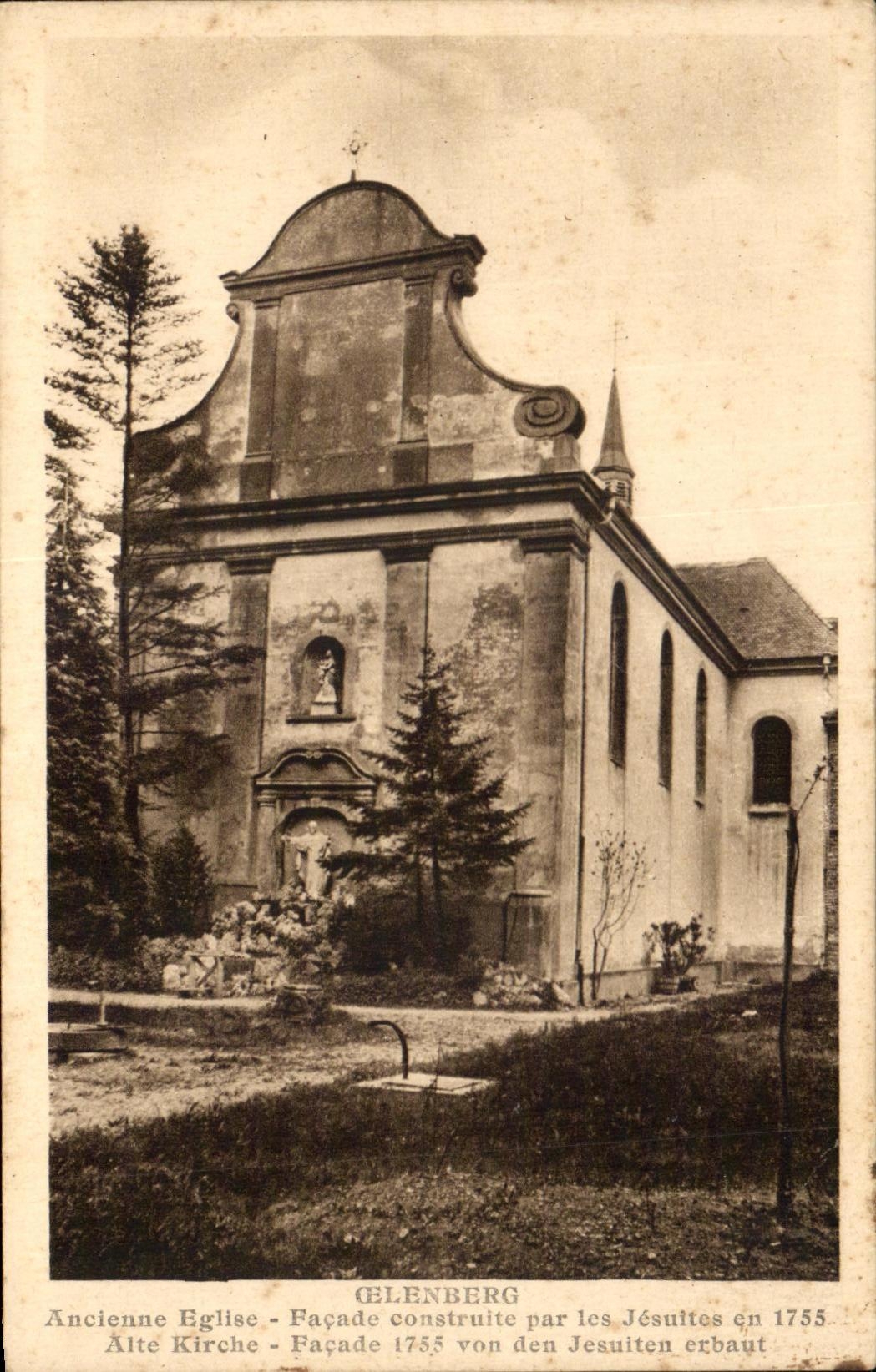 CPA Oelenberg Ancienne Eglise Facade construite par les Jesuites en 1755