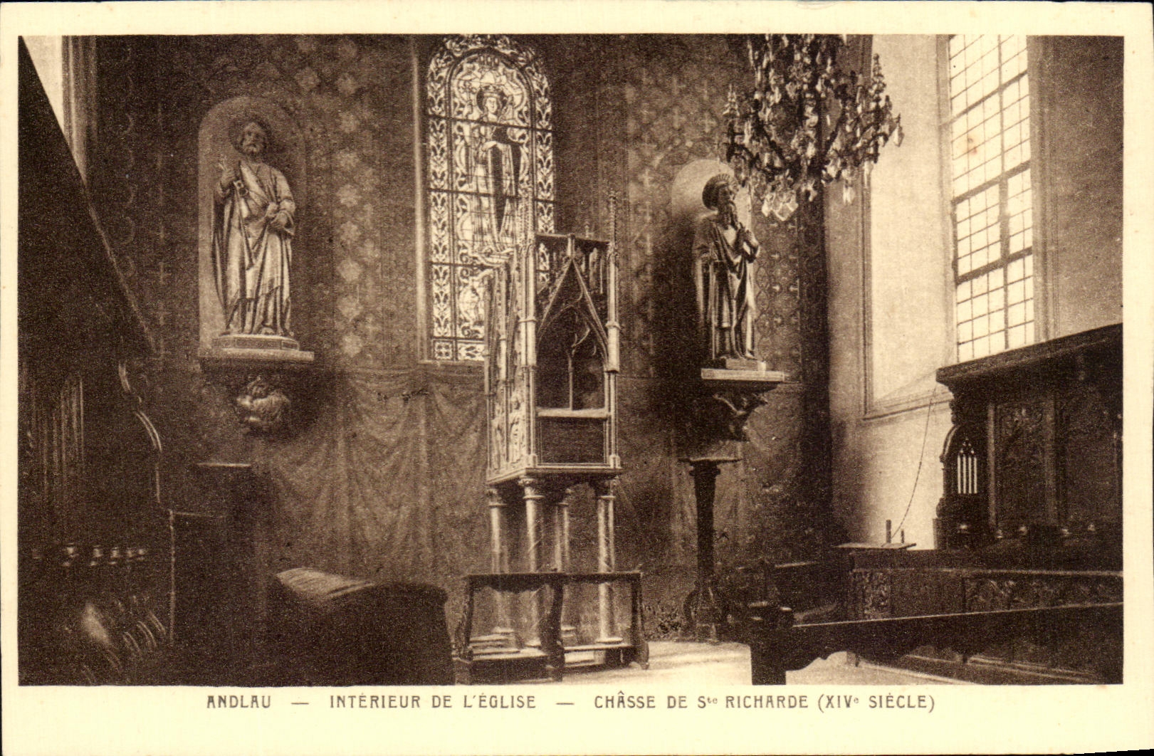 CPA Andlau Interieur Of the Church Drives out St Richarde