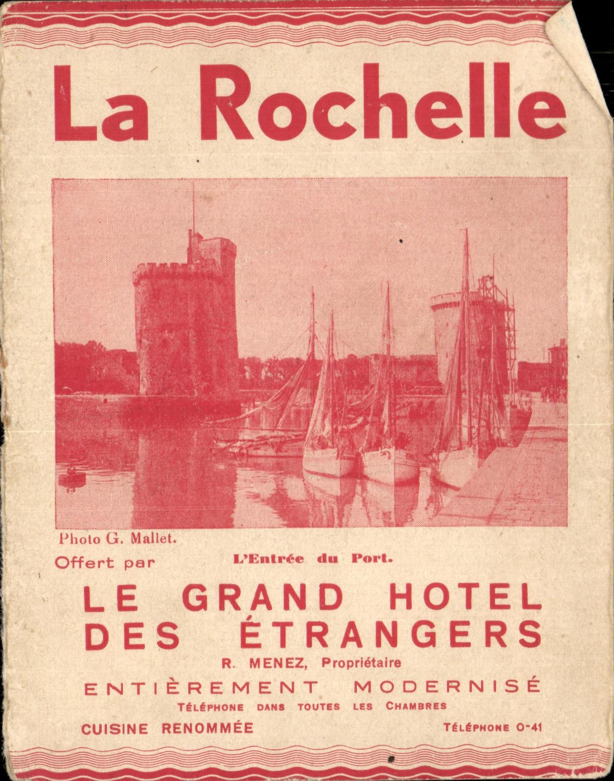 Feuillet La Rochelle the Large Hotel From Abroad Gaudin Pharmacy Places Market