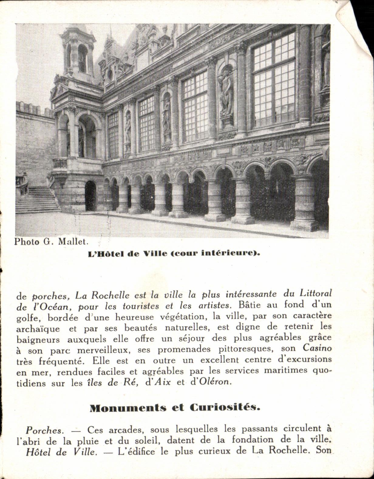 Feuillet La Rochelle Town hall To the glanese Lotte places Ruail