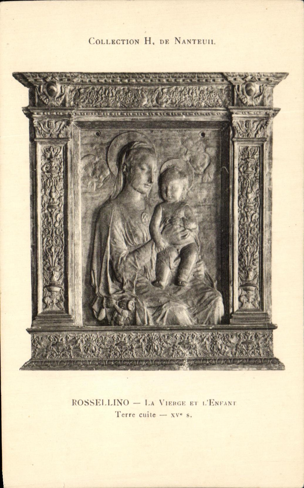 CPA Rossellino La Vierge et lEntant Terre Cuite Collection de Nanteuil
