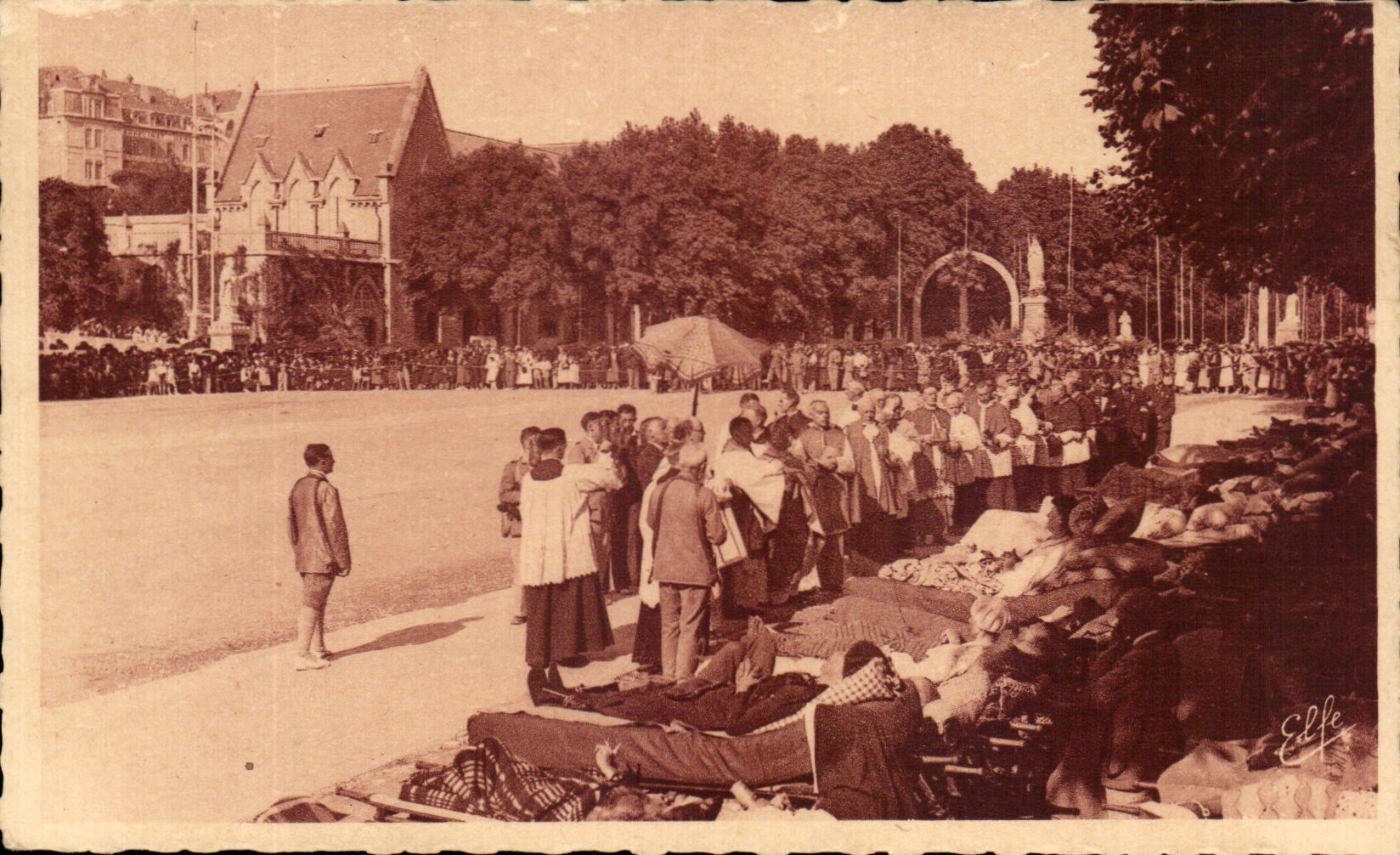 CPA Lourdes Banediction Of the Patients On the Esplanade Of Rosaile