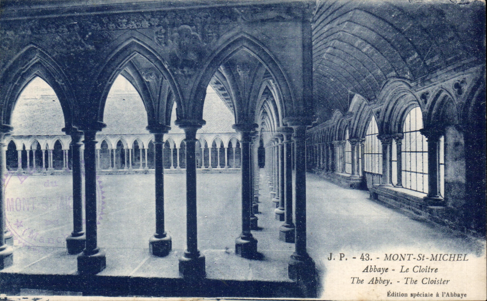 CPA Mont St Michel Abbaye Le cloitre 