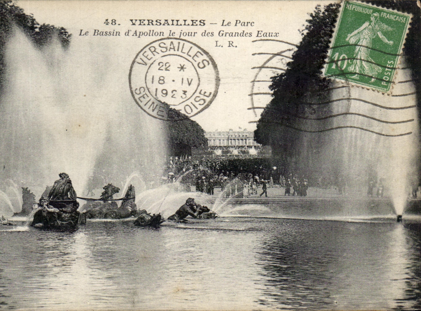 CPA Versalles el parque el lavabo de Apolo el dia de agua grande