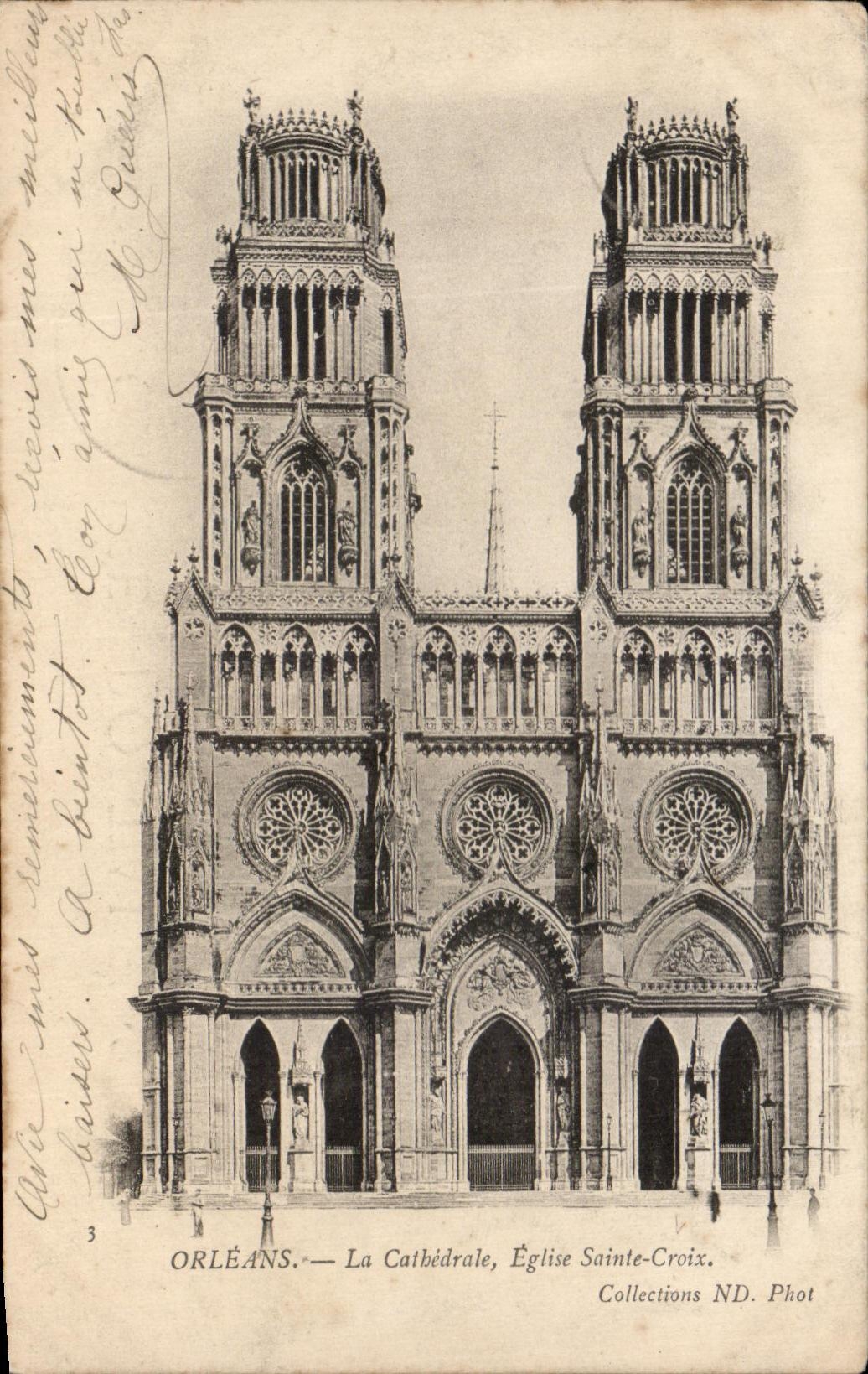 CPA Orleans La Catbedrale Eglise Saint Croix