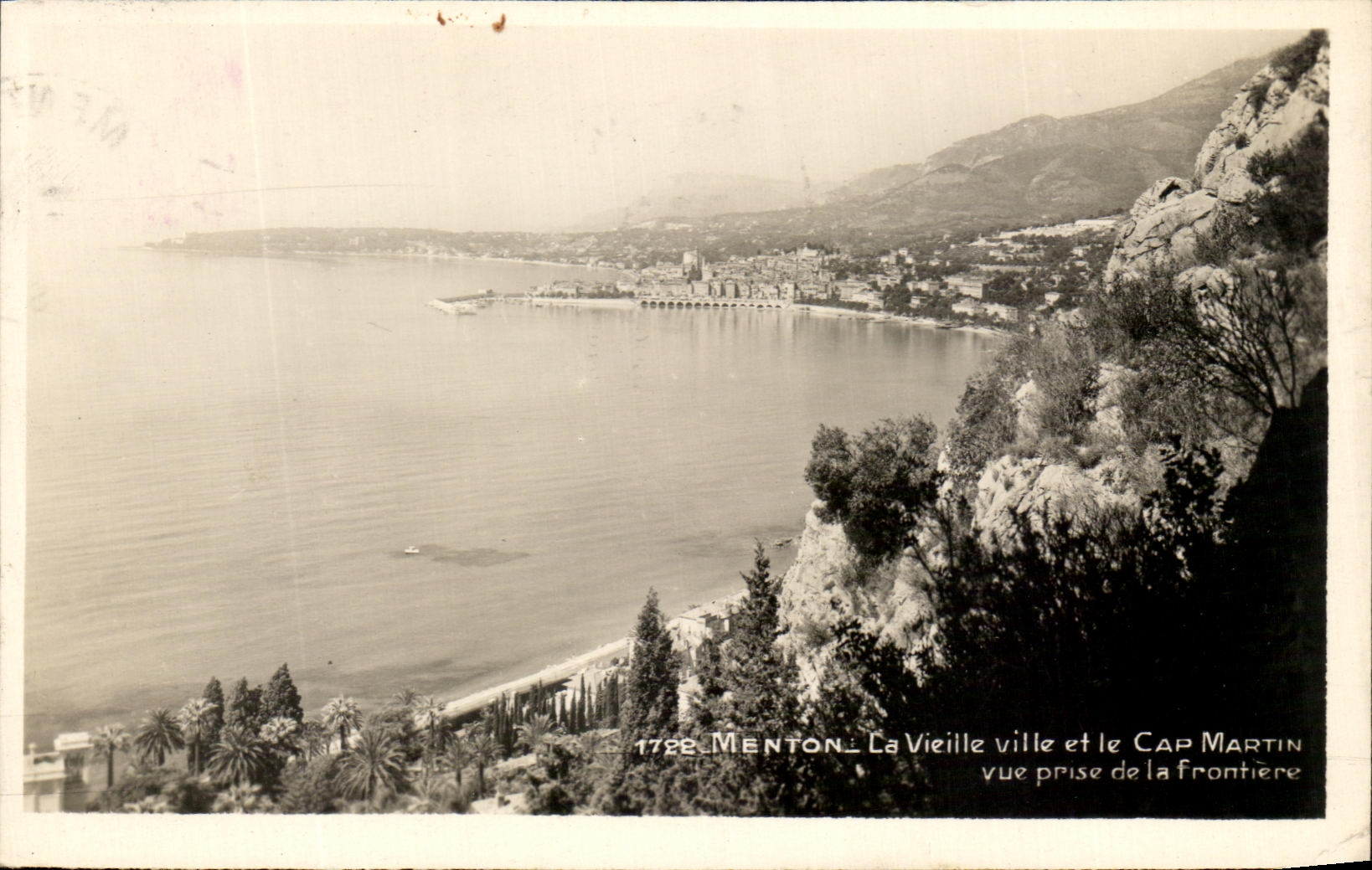 CPA Menton the Old City and the Cape Martin Seen from of the Border