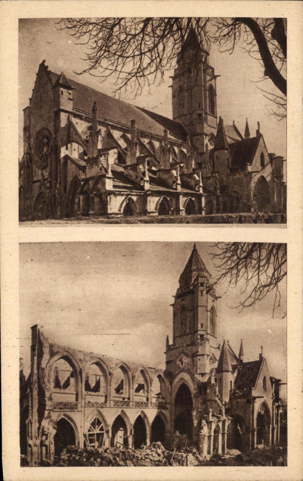 CPA Caen el viejo hombre Saint-E'tienne (antes y despues de la batalla)