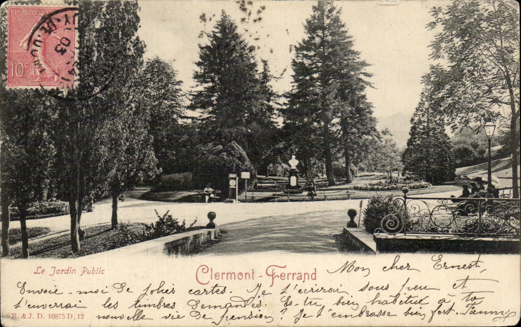 CPA el jardin publico Clermont-Ferrand