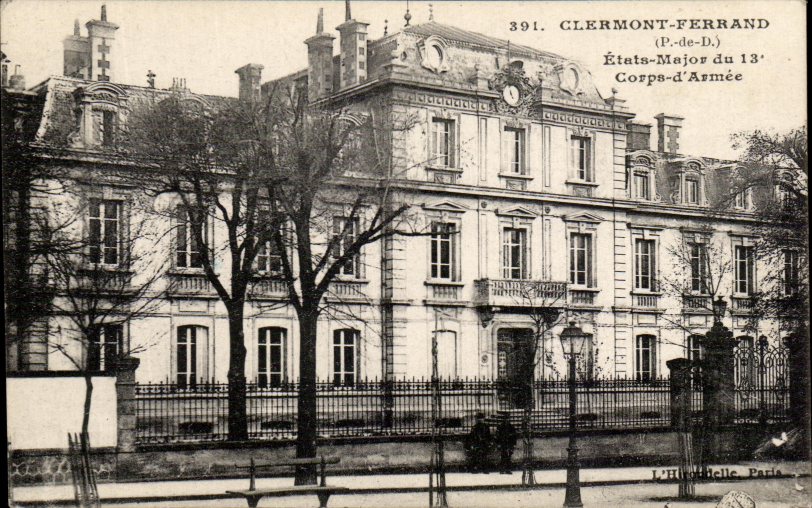 CPA Clermont Ferrand States Major of the 13th Army corps Militaria