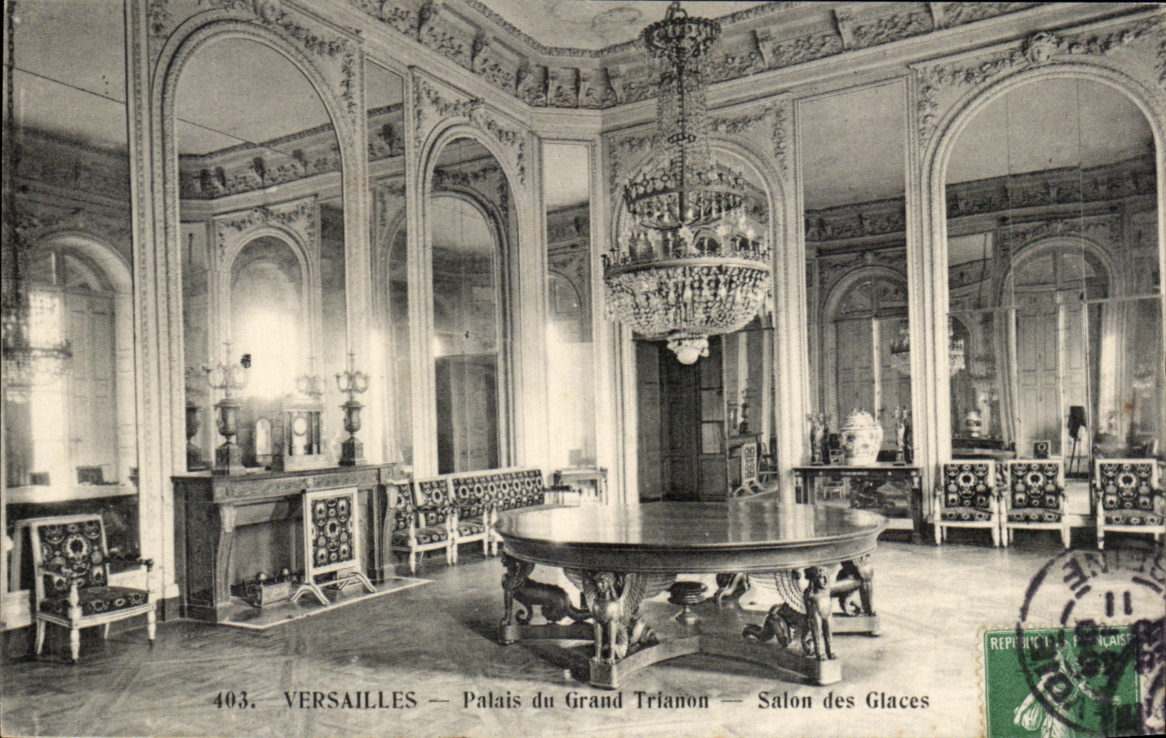 El paladar de CPA Versalles de la sala de estar grande de Trianon del hiela