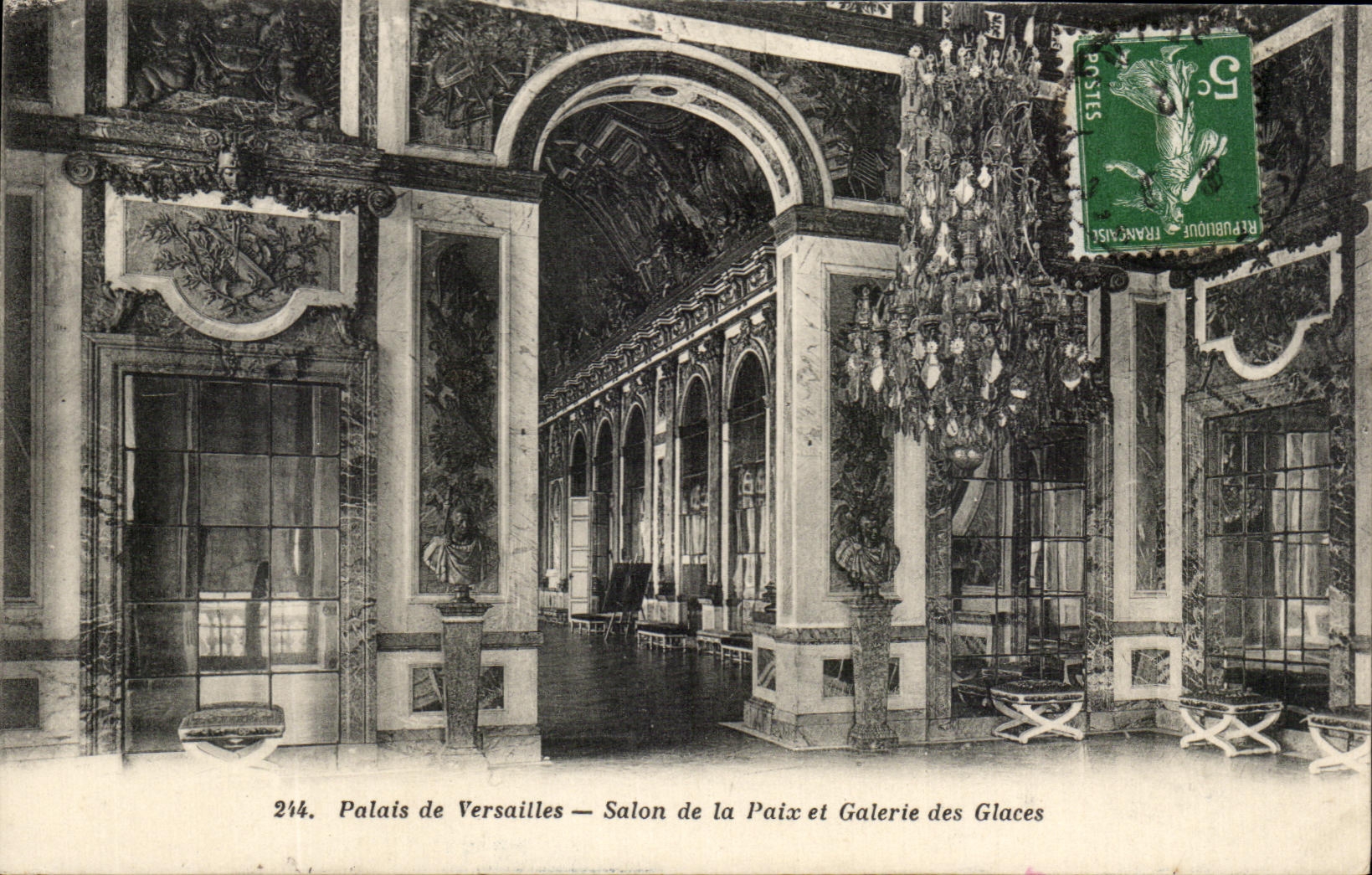 CPA Versailles Salon de la Paix et galerie des glaces