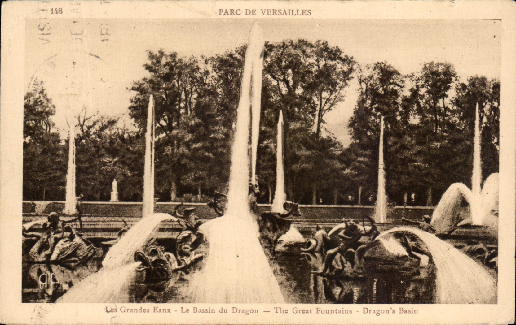 Parque de CPA de agua grande de Versalles el lavabo del dragon