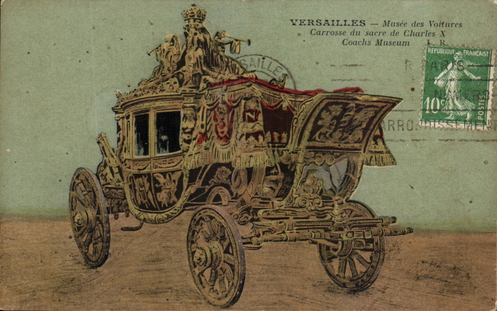 CPA Versailles Musee des Voitures Carrosse du Sacre de Charles X