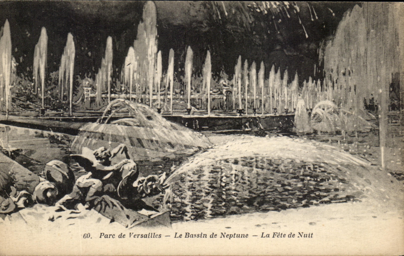 CPA Parc de Versailles Le Bassin de Neptune la Fete de Nuit