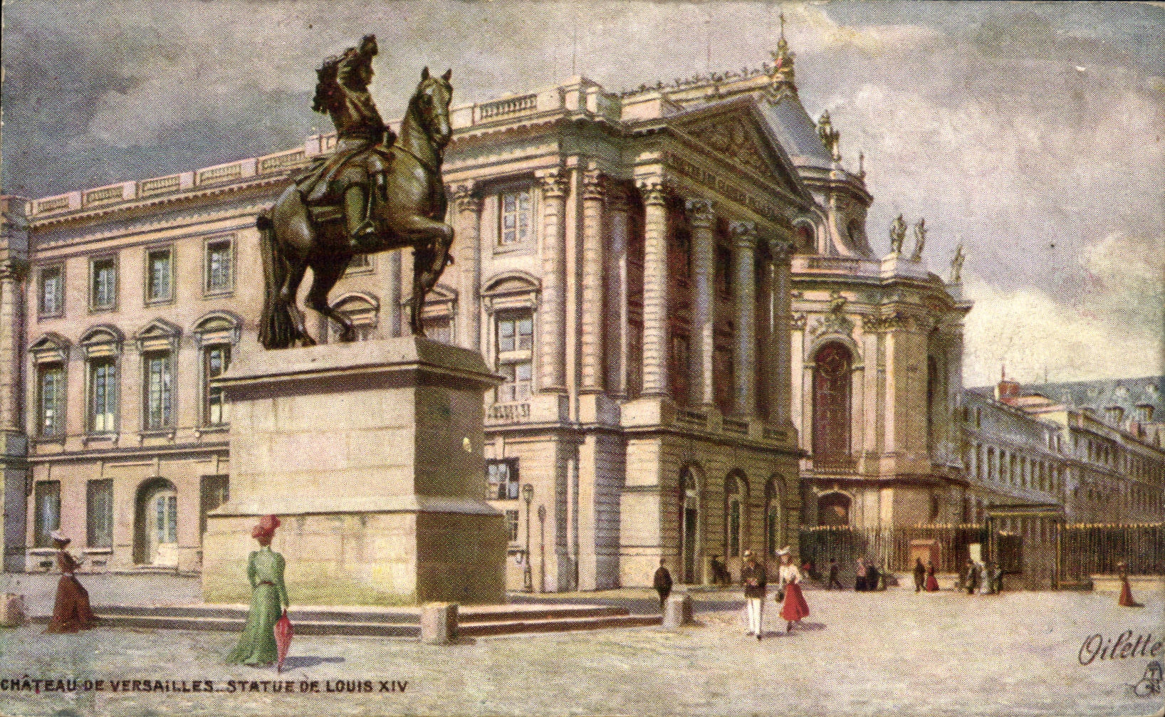 CPA Chateau De Versailles Statue De Louis XIV