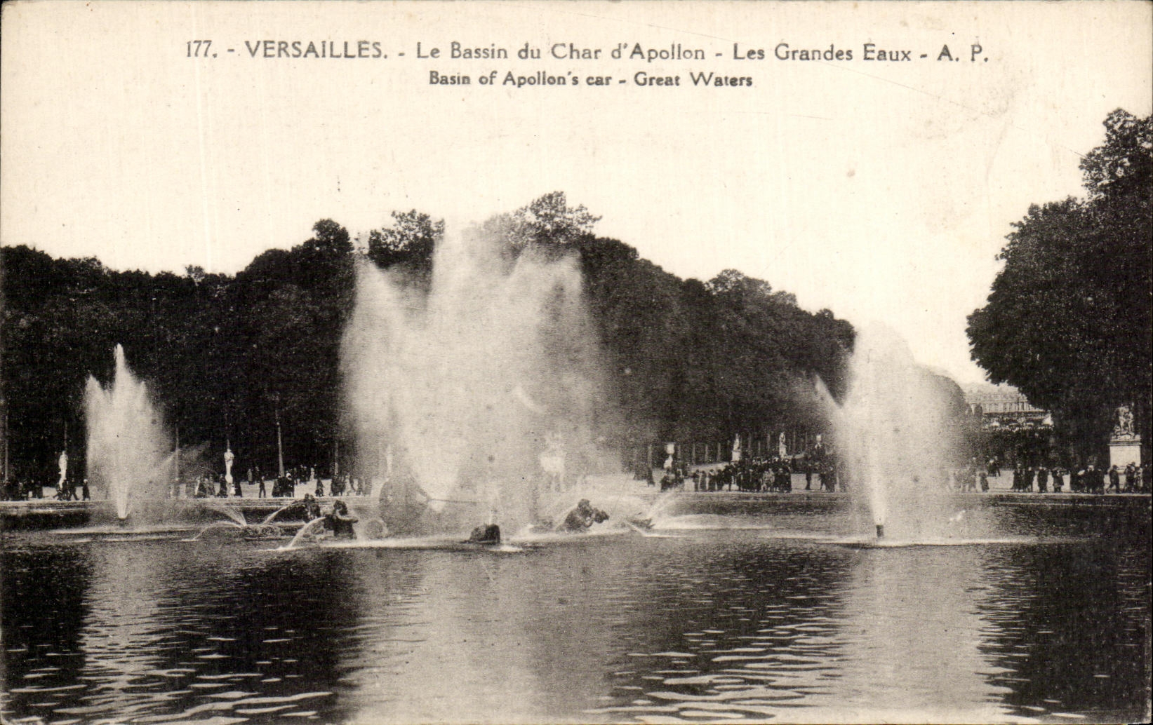 CPA Versailles Le Bassin du Char d'Apollon Les Grandes Eaux Basin of Apollon's Car Great Waters