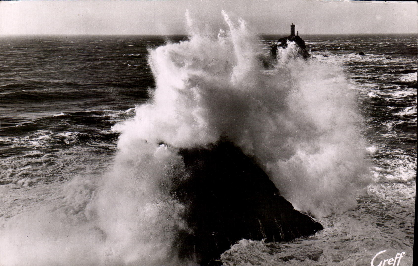 CPSM In Brittany the Lighthouse In the Storm