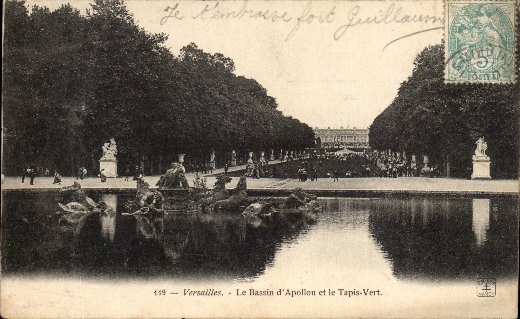 CPA Versailles Le Bassin d'Apollon et le Tapis vert