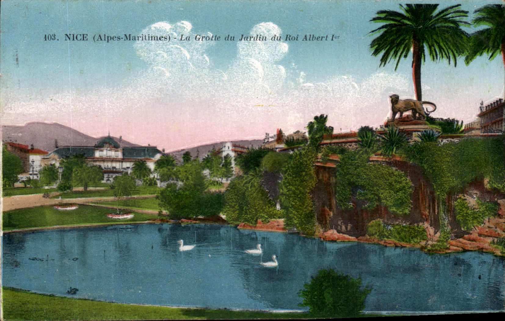 CPA Niza la cueva del jardin de rey Albert 1r