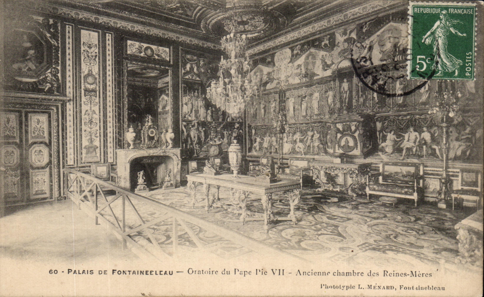 CPA Palate of Oratorical Fontainebleau of the Black and white Pope VII Old Room of the Queens Mothers