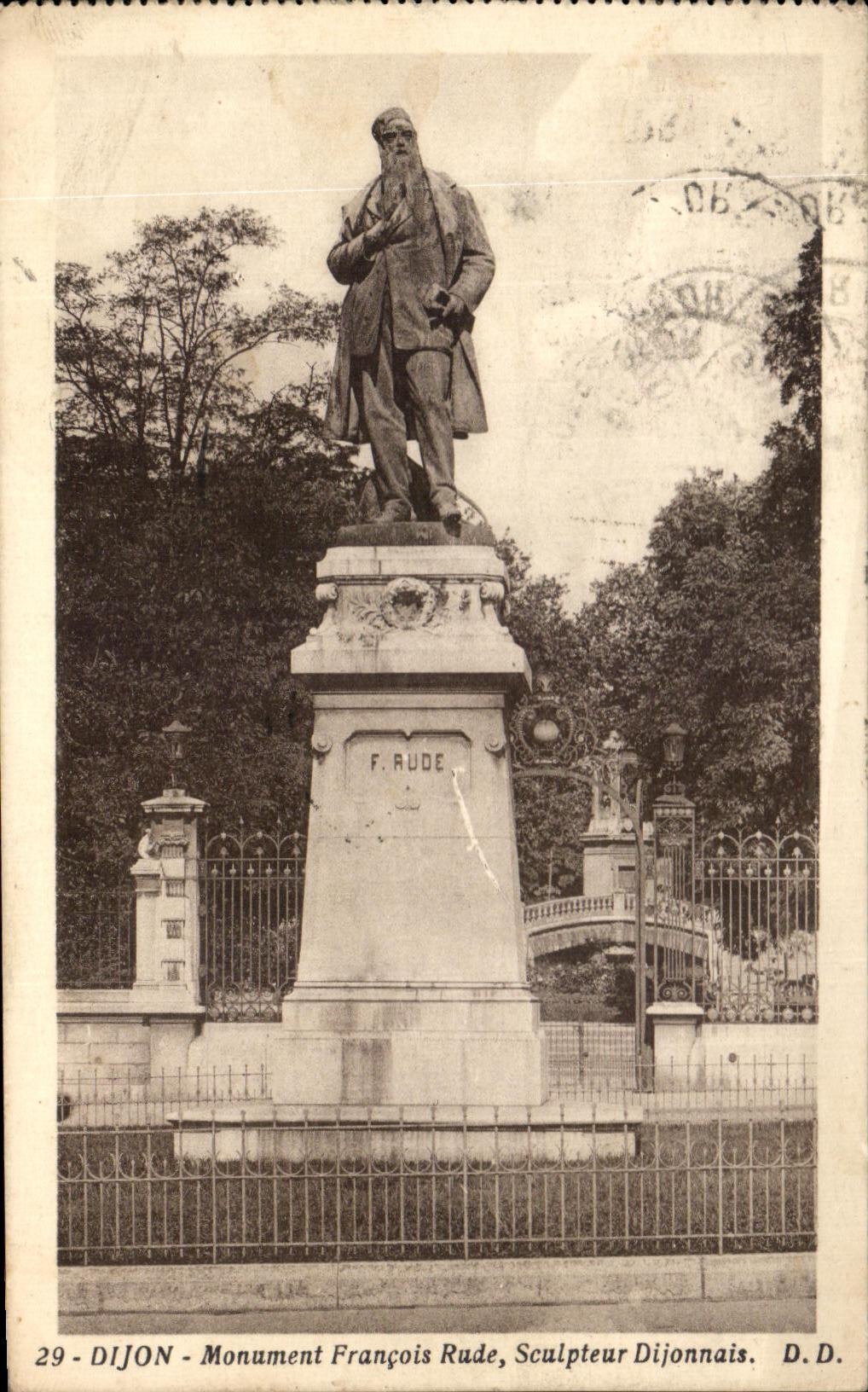 CPA Dijon Monument Francois Rude Sculpteur Dijonnais