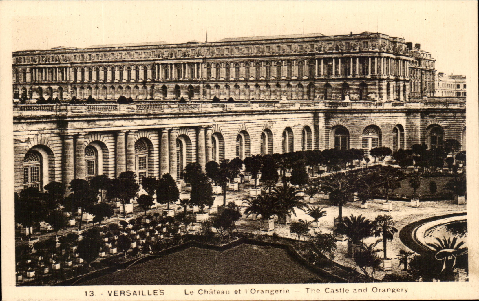 CPA Versailles Le Chateau Et l'Orangerie