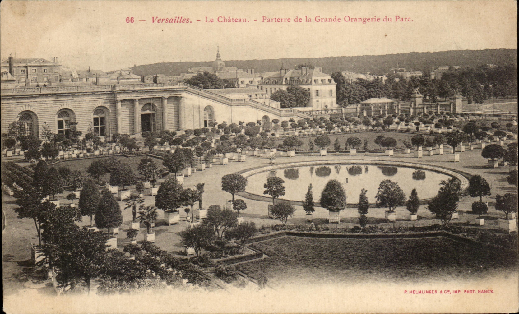 CPA Versalles el piso del castillo del naranjal grande del parque