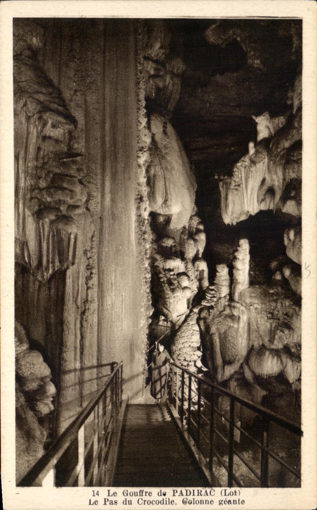 CPA the Pit De Padirac the Step Of the Crocodile Giant Column